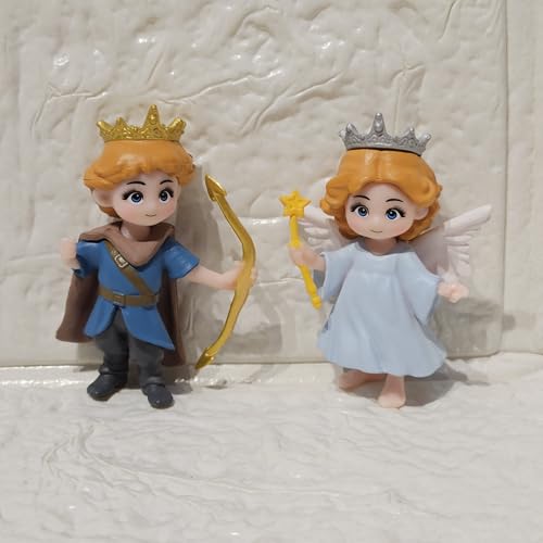 Image of Miniature King Queen Set of 4 for Fairy Garden Dollhouse Decor | PVC Royal Couple Figurines for Mini Garden Terrarium Desk Decor & Gifting