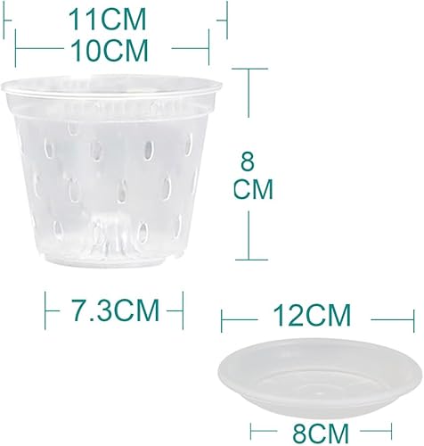 Miniatura 5 de ccHuDE 4 macetas de plástico transparente de 4.3 in para orquídeas, macetas pequeñas de jardín transparentes, macetas de inicio de semillas con