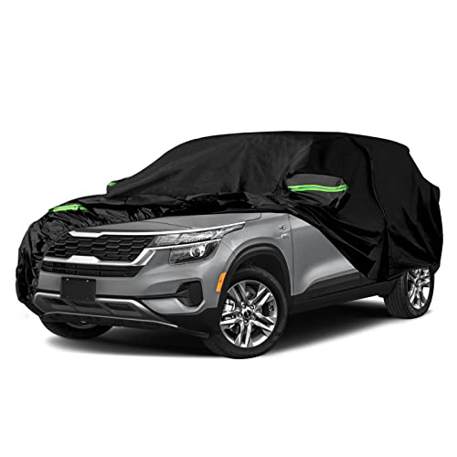 Image of Waterproof Car Cover Replace for 2020-2025 Kia Seltos, 6 Layers All Weather Car Cover with Zipper Door & Windproof Bands for Snow Rain Dust Hail Protection (Seltos)