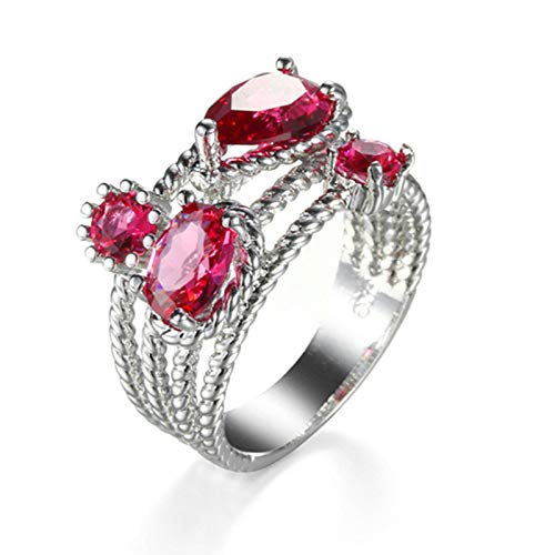 Banemi Stainless Steel Ring Damen, Ring Damen Daumen Versilberter Rot Zirkonia Oval Damen Partyschmuck Größe 57 (18.1) für 13,59 EUR bei Amazon Bild: Banemi Stainless Steel Ring Damen, Ring Damen Daumen Versilberter Rot Zirkonia Oval Damen Partyschmuck Größe 57 (18.1) für 13,59 EUR bei Amazon