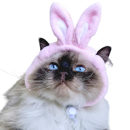 MoYaelPaw Pink Cat Easter Bunny Ear Hat Dog Pet Hat Cap Headwear Headband Halloween Easter Rabbit Costume Outfits for Cats and Small Dogs