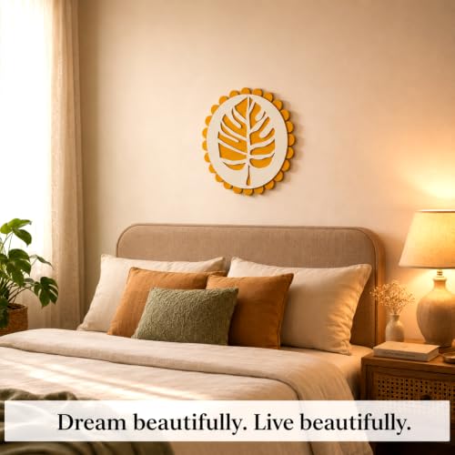 Image of Sehaz Artworks Monstera Leaf Wall Decor Items for Living Room 28x28 CM