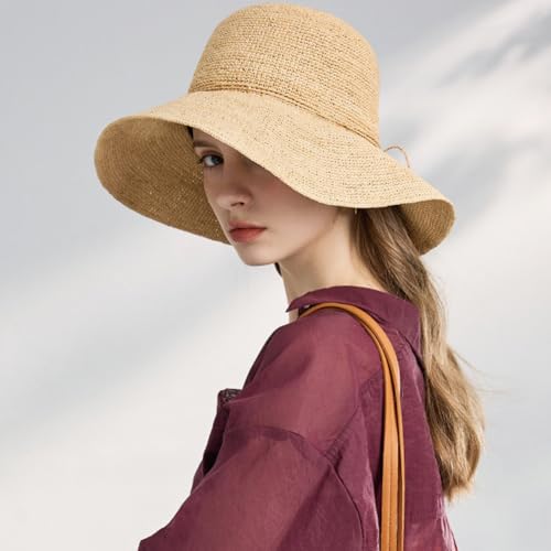 Sombrero de playa de rafia para mujer KORADI estilo Bucket miniatura 3
