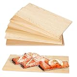 Jiubiaz XXL Grillbretter Räucherbretter 6er Set Grillplanken Zedernholzbrett 290 x 140 x 8 mm Flammlachsbrett für Fisch Gemüse Fleisch, aus Zedernholz für Gas- & Kohlegrill