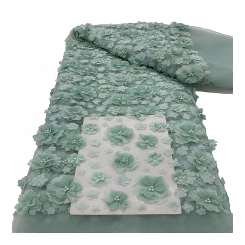 Tissu en dentelle florale 3D de 5 yards pour créer votre propre robe de mariée
