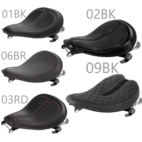 Asiento monoplaza para Harley Sportster XL de cuero sintético denso y resortes 02BK 2