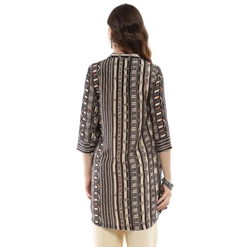 Image of BIBA Women Rayon Blend Regular Printed Straight Kurti