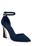 Womens Pumps Point Closed Toe Heels Buckle Ankle Strap D'Orsay Heeled Sandals