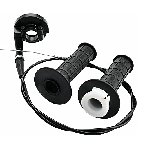 APIELE Motorradgriff Motorrad Lenkergriffe 7/8 22mm Motorrad Gasgriff with Griff + Kabel + Gasklemme Ersatz für ATV Quad 50cc 90cc 110cc 125cc 150cc 200cc 250cc Pitbike Dirtbike Mini Bike