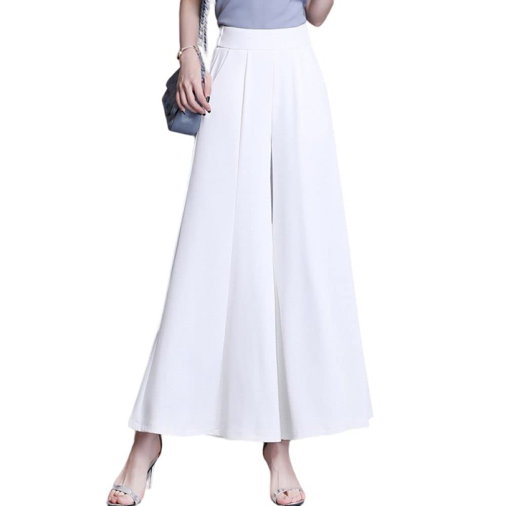 Pantaloni Donna Comodi,Pantaloni Culottes Pantaloni Gambe Larghe Gonna Elegante Patchwork Tinta Unita Pantaloni Elasticizzati A Vita Alta Pantaloni Palazzo Moda Casual Larghi Pantaloni Estivi 7/8 Co