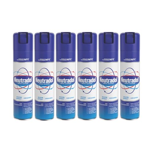 Neutradol Room Spray, Fast Acting Aerosol, Air Freshener for Home & Office, Odour Eliminator, Original, Multipack of 6 x 300ml