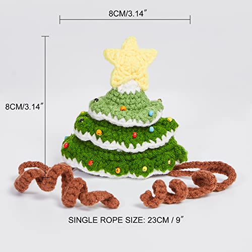 Vetreska Green Christmas Santa Hat,Winter Warm Cat Caps Accessory,Adjustable Knitted And Breathable Headwear Pet Costume For Cats And Small Dogs #TOP1