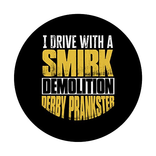 Demolition Derby Race Car Drivers Racing Crashing Driver PopSockets Swappable PopGrip, Black - Image 3