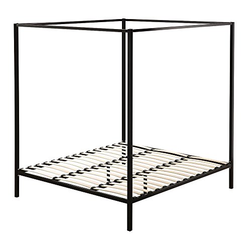 4 Four Poster King Bed Frame with Black Finish