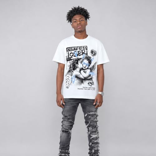 Image of DopeSkill Graphic Tee Streetwear Hip Hop Hypebeast Street Style Crew Neck Unisex T-Shirt Sneaker Colour Matching Shirts Angel