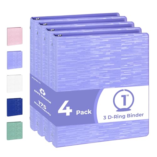 Classeur à 3 anneaux POPRUN lot de 4 pour organiser vos documents de bureau