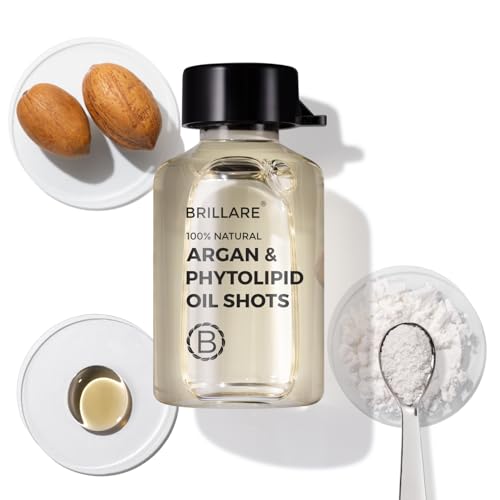 Image of Brillare 30% Argan Oil Shots for Dry, Frizzy Hair with 2% Phytolipids | Get Smoother, Manageable Hair in 15 Days | 100% Improvement Scalp Hydration