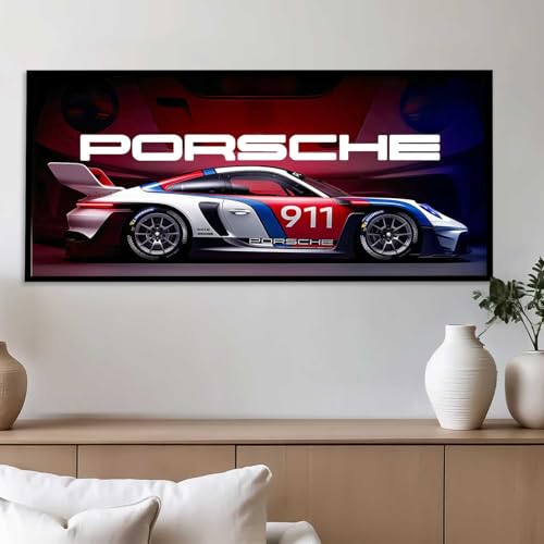 Image of walllane Big 911 Porsche Car Framed Posters Gift Items for Boys Room Wall Decoration Bedroom Living Room Office Studio Decor | Car Poster Frame for Wall Decor Set Of 1Size(10 x 19 inch)