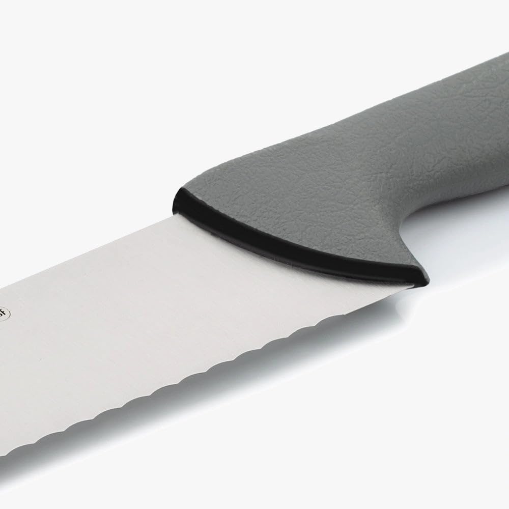 Arcos Cuchillo Pescadero Hoja Serrada Acero Inoxidable NITRUM 350 mm Mango Ergonómico Antideslizante Ideal para Pescado Serie Colour Prof
