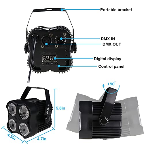 Stage Par Lights, Aqool Rgbw Led Par Can Light ,Super Bright Dj Wash Light With Remote & Dmx Control ,Sound Activated Uplights For Event Wedding Birthday Church Christmas Party Dance Show #TOP5