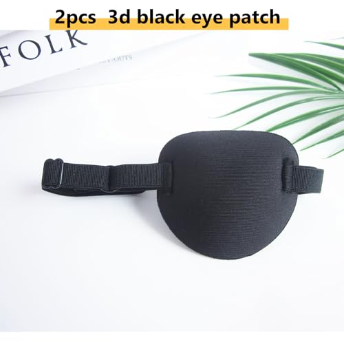 Hanlsee 2 pcs 3D Black Eye Patches for Adults Kids,Adjustable Medical Eye Patch, Soft Eyepatch for Left or Right Eye - Thumbnail 4