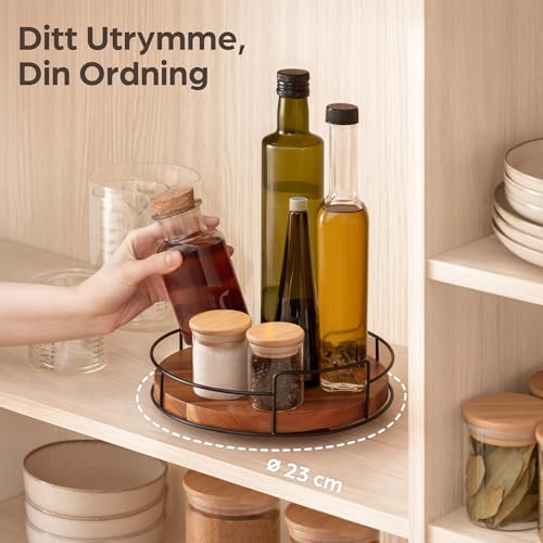Praknu Lazy Susan Roterande Tallrik - 23 cm FSC Akaciaträ Organizer