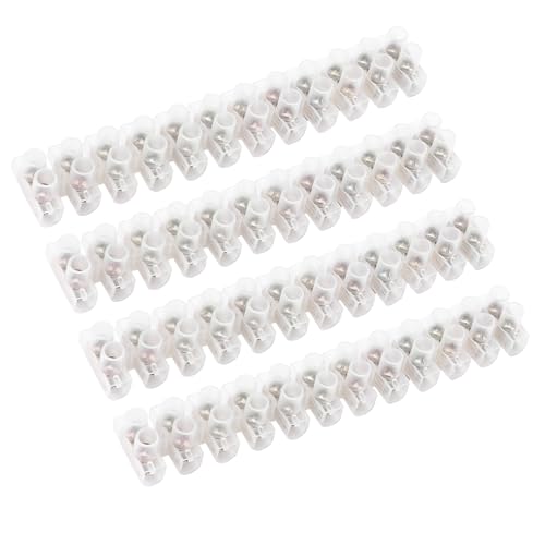 4 Pack 3A Electrical Connector Blocks 3 Amp 12 Way White Terminal Block Strip Electrical Terminal Connector Strips Electric Wire Chocolate Chock Blocks Connecting for Wiring Cable