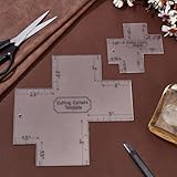 INFUNLY 2pcs Box Corner Template for Bag Making 7.8"/3.9" Cutting Corners Template Clear Acrylic Quilting Box Corner Stencil for Beginners Curve Bag Zip Pocket DIY Sewing