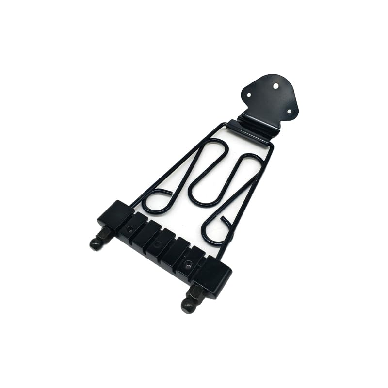 LannuMet Jazz Electric Guitar Bridge, Bass Six String Tailpiece with Install Screws,Black