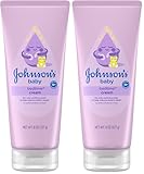 Johnson's Baby Bedtime Moisturizing Body Cream, Relaxing Aromas, Night Time Baby Massage Cream for Dry Skin Relief, Hypoallergenic, No Parabens, Phthalates or Dyes, 8 fl. oz (Pack of 2)