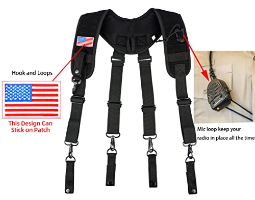 MELOTOUGH Metal Hook Tactical Suspenders for Duty Belt Harness Military Belt Harness Police Suspender Heavy Duty Law Enforcement Belt (Black, Regular Size)… - Thumbnail 5