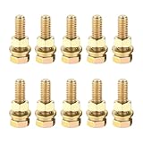 SWPHRT 10PCS Car Exhaust Manifold Bolts Kit, M8 Zinc Plated Alloy steel Non-Slip Hex Flange Nut Screws, Automotive Exhaust Manifold Bolt Nut Retrofit Replacement Kit, Universal for Vehicles