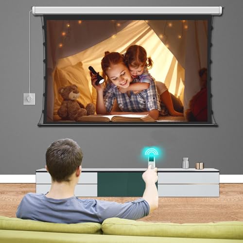 YEHOZZ Pantalla De Cine Eléctrica Y Automática para Pared Y Techo, Motorizada De 72-150 Pulgadas, 16:9, 4k HD, Retráctil Y Desplegable, para Oficinas, Aulas, Interiores, con Control Remoto 72inch