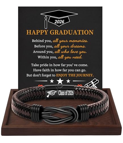 Image of Btysun Fathers Day Gift, Gifts for Men Morse Code Bracelets for Men 2026 Graduation Gifts Mens Bracelet for Him Boyfriend Husband Leather Bracelet Motivational Birthday Jewelry Stocking Stuffers