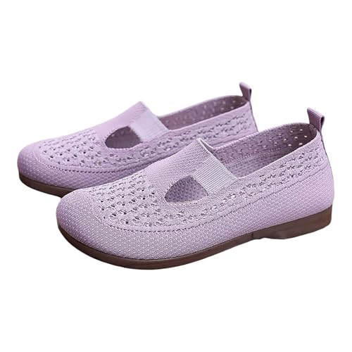 aterproof - Zapatillas deportivas para mujer 6.5, transpirables, suaves, antideslizantes, de espuma, antideslizantes, con soporte de arco, para mujer, talla 7, Purple, 38.5 EU