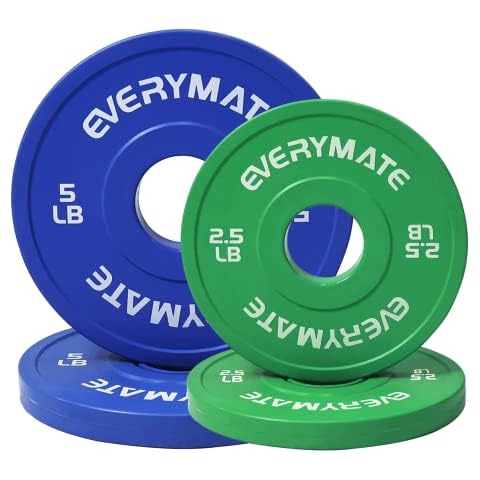 EVERYMATE Change Weight Plates 2.5LBX2 5LBX2 Fractional Plate Olympic Bumper Plates for Cross Training and Olympic Weightlifting 5LB Weights Plates Set Cover