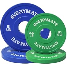 EVERYMATE Fractional Weight Plates - Olympic Bumper Plates for Cross Training - Steel Insert - 1.25LB, 2.5LB, 5LB