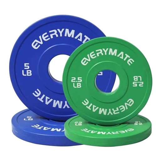 EVERYMATE Change Weight Plates 2.5LBX2 5LBX2 Fractional Plate Olympic Bumper Plates for Cross Training and Olympic Weightlifting 5LB Weights Plates Set