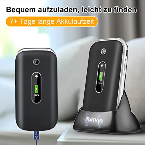 Seniorenhandy Tokvia Klapphandy mit großen Tasten und einfacher Bedienung