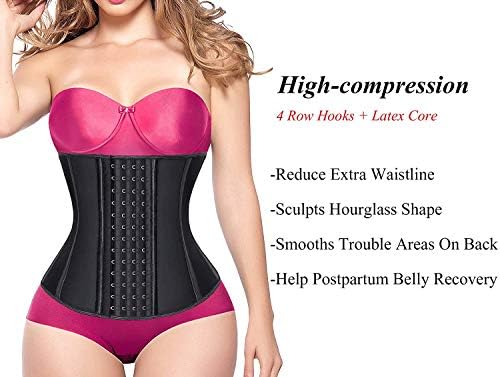 YIANNA Waist Trainer for Women Latex Underbust Waist Corsets Cincher Hourglass Body Shaper 4 Hooks Alternate view