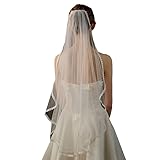 Off White Bridal Veils for Wedding with Comb,Wedding Veils for Brides With Lace Edge,Size 36''x60''(90cmx150cm)