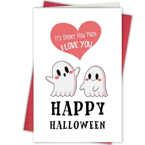 Bablira Sweet Ghost Halloween Card for Him Her, Happy Halloween