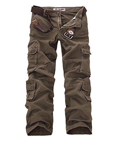 JEEPER Men's Durable Multi-Pocket Relaxed Fit Cargo Pants All-Season