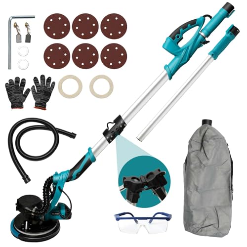 Trockenbauschleifer, 1250W Wandschleifer mit Absaugsystem, LED & Teleskopstiel, Giraffe Schleifer mit 5 Gängen, Faltbarem Griff, 6 Schleifscheiben und Staubbeutel Trockenbauschleifer, 1250W Wandschleifer mit Absaugsystem, LED & Teleskopstiel, Giraffe Schleifer mit 5 Gängen, Faltbarem Griff, 6 Schleifscheiben und Staubbeutel