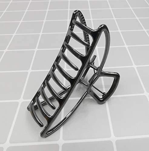 Hh&Ll Hair Clips, 2Pcs Large Metal Hair Claw Barrette Clamp Jaw For Women (Black+Silver) #TOP4