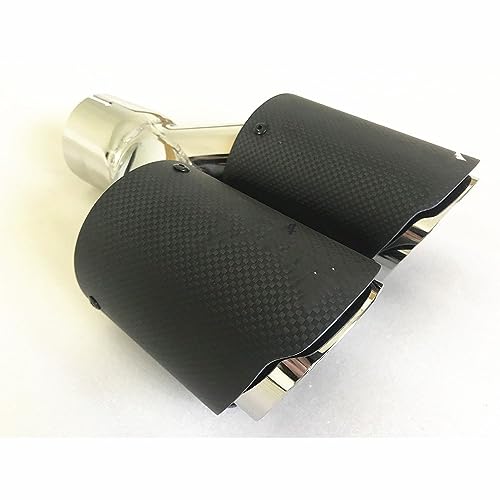 Terminale Scarico Marmitta Accessori Marmitta Universale Per Automobile Tubo Di Scarico Per Auto Styling In Fibra Carbonio Doppio Acciaio Inossidabile (Misurare : 66-89MM)