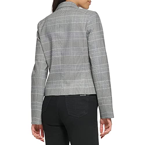 Calvin Klein Women's One Button Plaid Suiting, Lt Pink Mlti, 4 #TOP1
