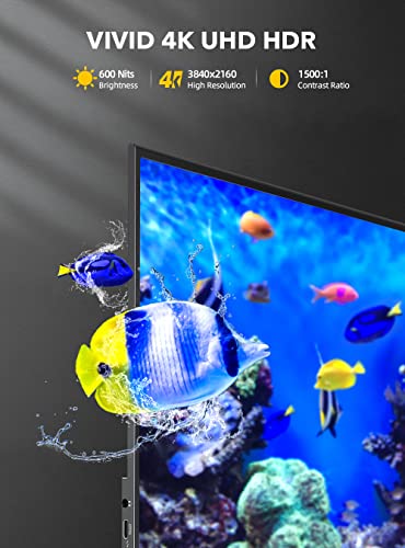 undefined UPERFECT True 4K Portable Monitor, 600 Nits Brightness 100% AdobeRGB, Unique Arch Metal Frame, 15.6'' UHD IPS 3840x2160 USB C Monitor, HDR FreeSync Dual Speakers Type-C HDMI OTG w/Smart Case の商品画像 2