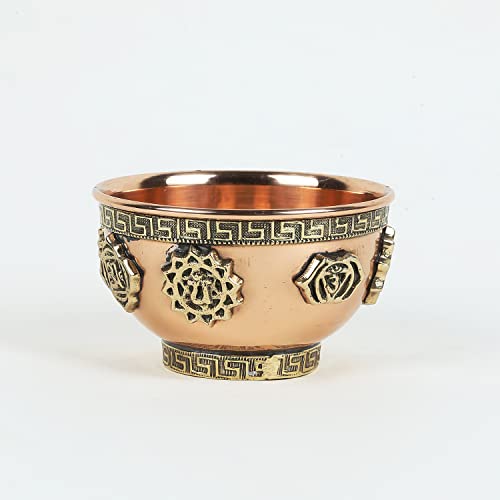 Indian Consigners Small Altar Witchcraft Copper Home Decor Serving, Offering Or Smudging Bowl (7 Chakra Bowl) #TOP12