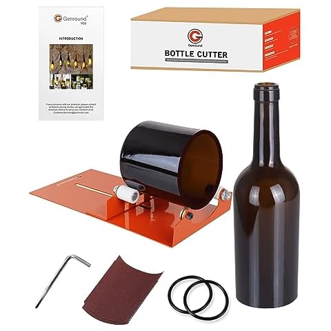 Genround Glass Bottle Cutter, Bottle Cutter DIY Machine for Cutting Wine Beer Whiskey Alcohol Champagne Round Liquor Bottles Cover